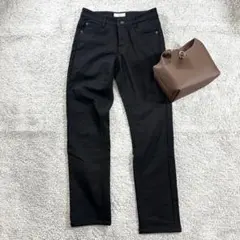 リアルスタンダード　スキニーパンツ　裏起毛　きれいめカジュアル　伸縮◎ 綿混　黒