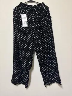 ドット柄ワイドパンツ M-L