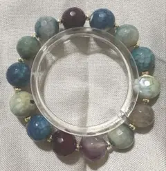 ゴージャス昇龍手彫り水晶ゴールドアクアオーラ天然石ネックレス50cm1 