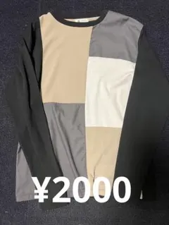 tk.TAKEO KIKUCHI パッチワーク長袖Tシャツ M