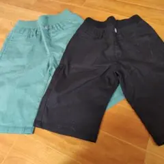 ハーフパンツ 140cm 緑 黒 2枚セット