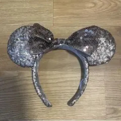 【美品】ディズニーカチューシャ スパンコール ブラウン ミニー