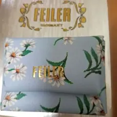 FEILER 花柄 コインケース ライトブルー