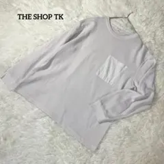 長袖Tシャツ　ロンT　L　白系　胸ポケット THE SHOP TK 　1728
