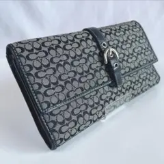 【COACH（コーチ）】シグネチャー ブラック 長財布