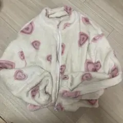 フリースジャケット 10Y ピンクハート柄