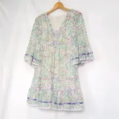 ★日本製 Lois CRAYON 総柄 花柄 チュニック ワンピース