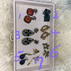 ヴィンテージ風イヤリングセット（6ペア）バラ売りOK／個性的デザインアクセサリー