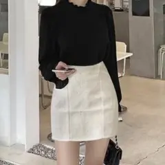 GRL dk1254 インパン裏地付きスパンコールツイードミニスカート