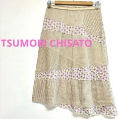 ★TSUMORI CHISATO パッチワークアシンメトリースカート 日本製2のサムネイル