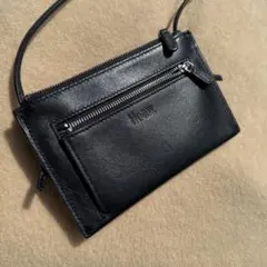 ブラックレザー ミニショルダーバッグ