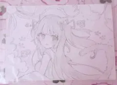 ฅ猫耳女の子^._.^ イラスト手描き