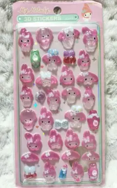マイメロディ 3Dステッカー　立体シール　ドロップシール　ぷっくりシール