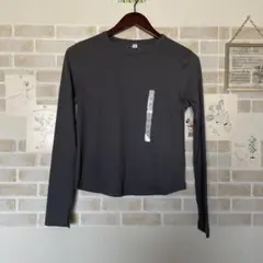 GUソフトリブクルーネックT