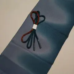 和装小物 落ちついた紫がかっているグレーとエメラルドブルーの帯揚げ帯締めセット