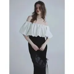 【EIMY ISTOIRE】バルーンオフショルダーニットワンピース