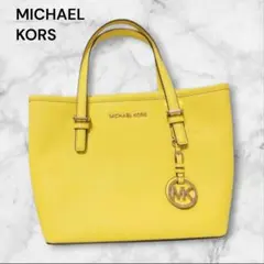 【美品】MICHAEL KORS ハンドバッグ イエロー ミニ トート 斜め掛け