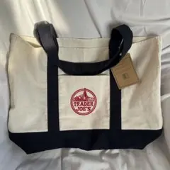 【タグ付き】Trader Joe's トートバッグ アイボリー　ネイビー