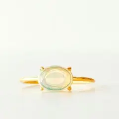 エチオピア産オパールリング　天然石リング　ティファニー　アガット　シエナ　ete