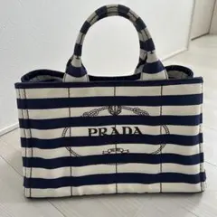 PRADA ストライプ キャンバス 2WAY トートバッグ - メルカリ
