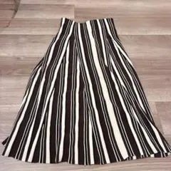 Mila Owen　マルチカラーリップルニットスカート　ブラウン　中古