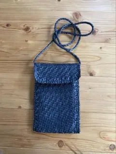 dragon diffusionレザーメッシュ スマホショルダー　ブラックのサムネイル