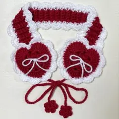 ハート フリル リボン イヤーマフ 耳当て ヘッドドレス ロリータ 編み物