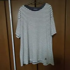 希少 トミーヒルフィガー 90s 紋章 ロゴ 刺繍 ボーダー Tシャツ 紺 L