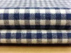 A357・綿100％・ギンガムチェック柄・ネイビー系3ｍ・表起毛・ネル