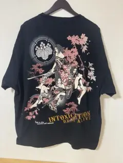 抜刀娘　半袖Ｔシャツ　ビックサイズ　和柄　黒　刺繍　サイズ4Lのサムネイル