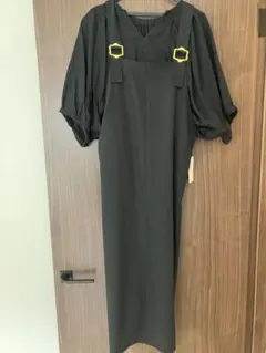 ブラック 3L バルーンスリーブ オーバーオール