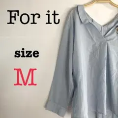 For it フォーイト【M】レディース　長袖シャツ　シンプル　バックリボン