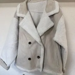 ムートン風ダブルブレストジャケット