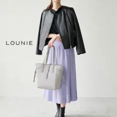 新品タグ付き LOUNIE 配色デザイントートバッグ グレー ルーニィ 肩掛けのサムネイル