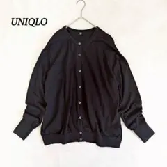 【大きいサイズ3XL】ユニクロ　UVカットスーピマコットンカーディガン　黒
