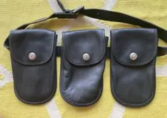 COMPOSITION イサムカタヤマ3連レザーポーチ　ベルト付き