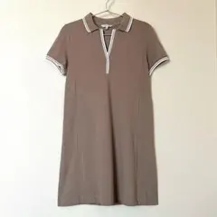 UNIQLO　ユニクロ　スキッパーポロシャツチュニック　半袖　カーキ　Mサイズのサムネイル