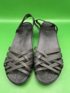 廃盤品未使用保管品CROCSクロックスレディースサンダル黒7のサムネイル