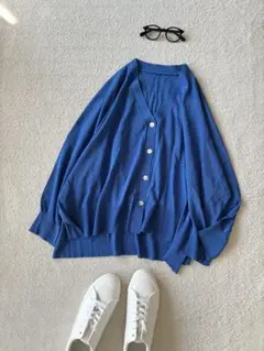 2025新品未使用スタジオクリップサマーカーディガンきれいなブルー