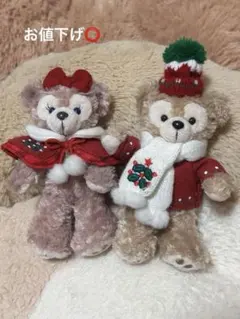 ディズニー ダッフィー シェリーメイ クリスマス ぬいぐるみバッジ