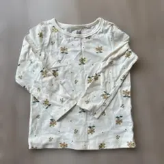 アイボリー 花柄 長袖カットソー