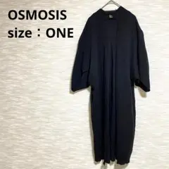 OSMOSIS オズモーシス ロングラップカーディガン 切り替え 黒 1745のサムネイル