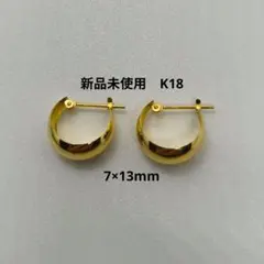 K18 イエローゴールド 角平フープピアス 2×10mm 両耳ペア小さめ - メルカリ