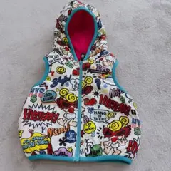 HYSTERIC MINI 総柄 フード付き ベスト　リバーシブルのサムネイル