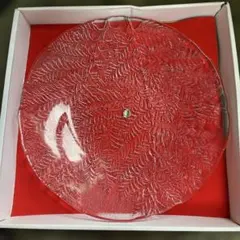 HOYA 透明ガラス皿 葉模様