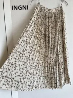 INGNI イング　花柄 ロング プリーツ フレア スカート