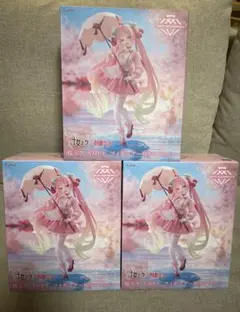 初音ミク 桜ミクAMP+ フィギュア 桜ドレスver.3点セット