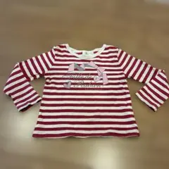 クミキョク 長袖カットソー 赤白ストライプSS