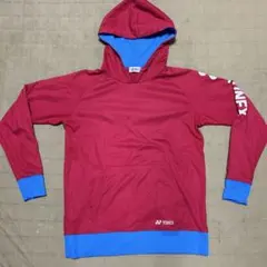 YONEX フード付き長袖ウェアOサイズ 赤/青