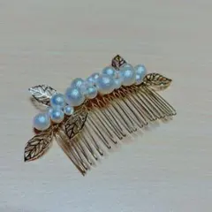 パール リーフモチーフ ヘアコーム ヘアアクセサリー